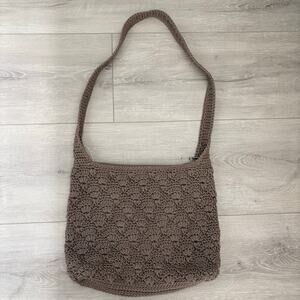 Crochet Crossbody Purse Brown